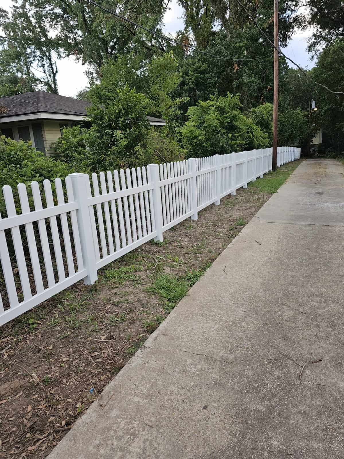 Vinyl privacy fence installed in Scott LA