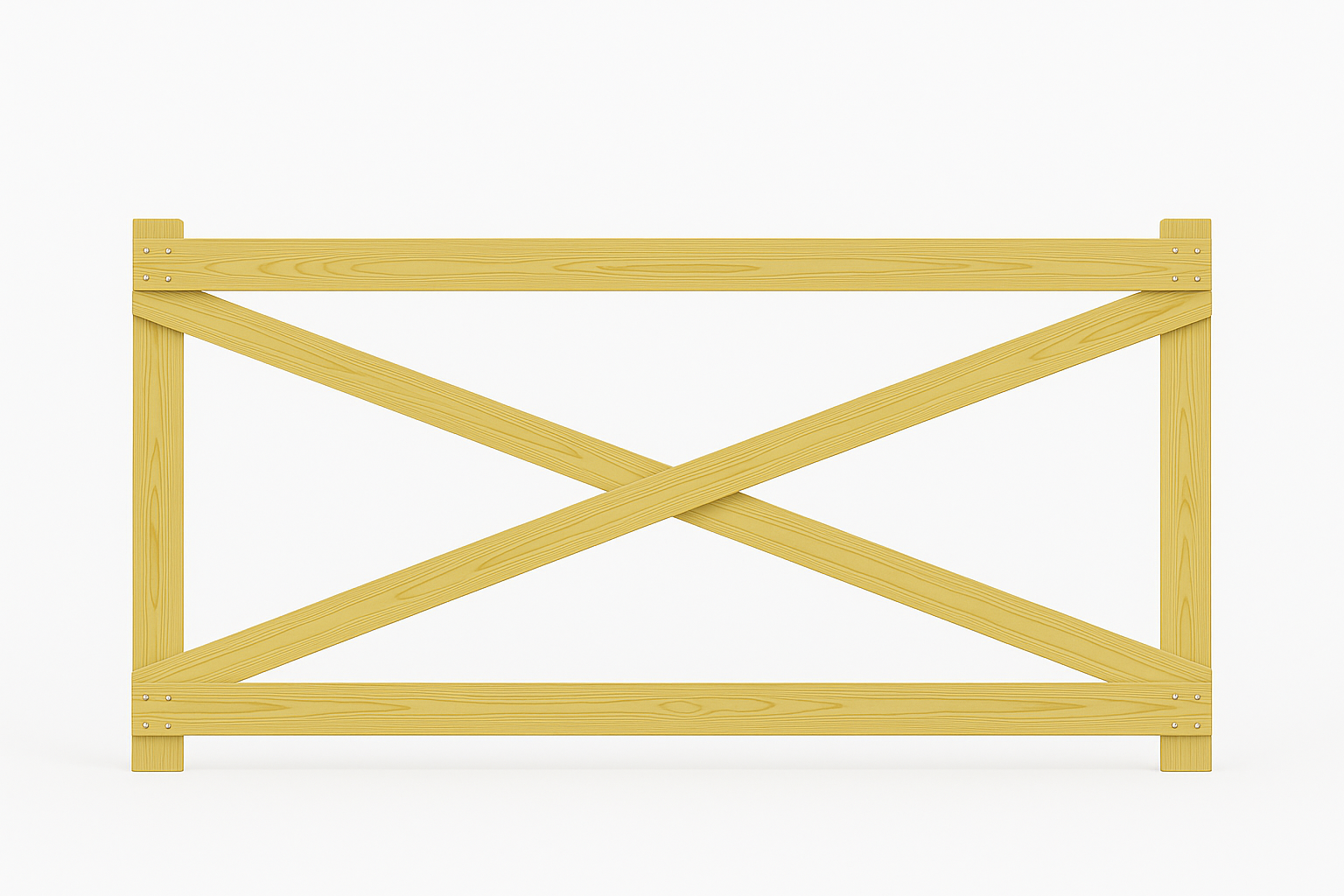 Yellow crossbuck wooden fence design
