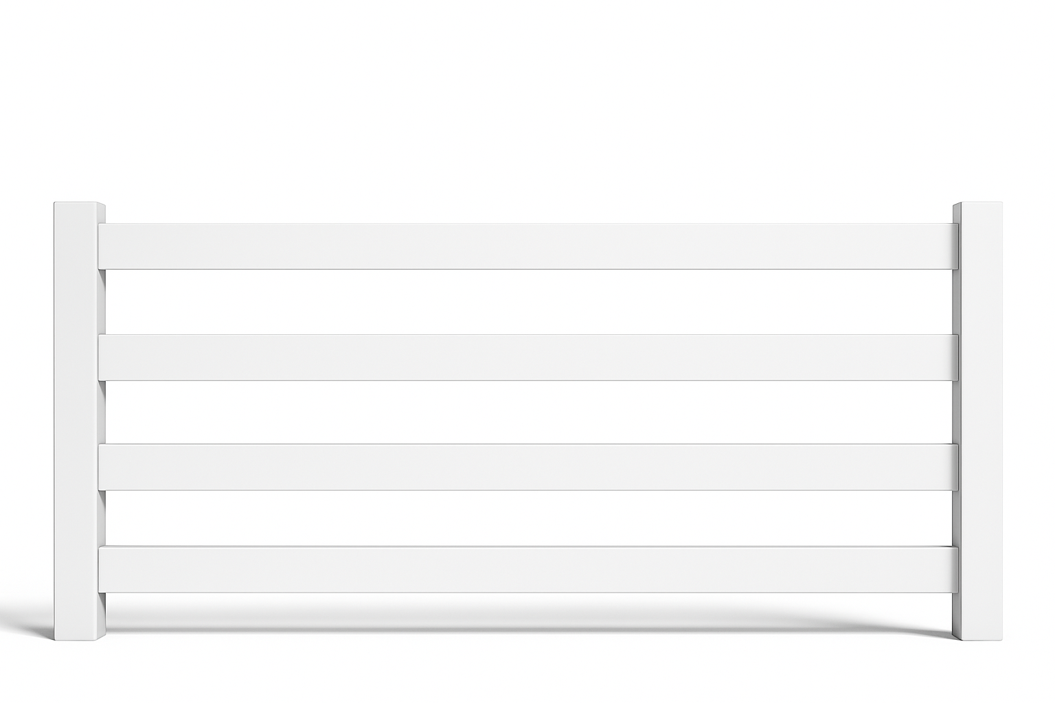 White vinyl rail fence section